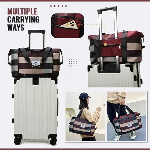FlexCarry – Bolsa de viaje plegable con separación en seco/húmedo para gimnasio