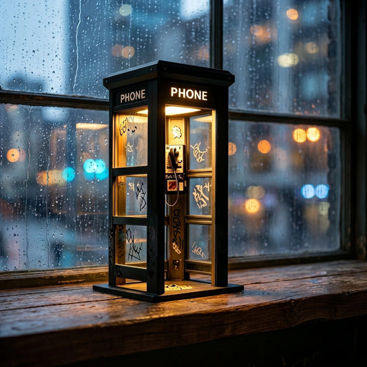 NoirBooth Glow - Lámpara ambiental de cabina telefónica vintage