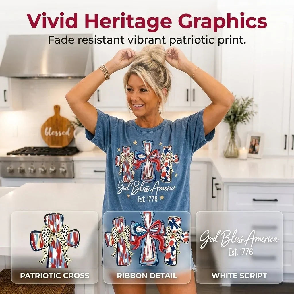 GodBless – Camiseta vintage de mujer del 250.º aniversario