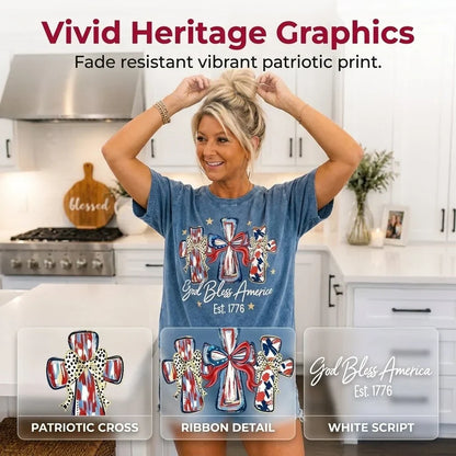 GodBless – Camiseta vintage de mujer del 250.º aniversario