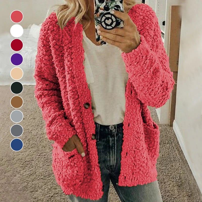 VeloraCozy – Chaqueta tipo cárdigan corta de terciopelo en tallas grandes