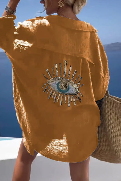 ShineFlow – Elegantes Glitzer-Hemd mit Knöpfen
