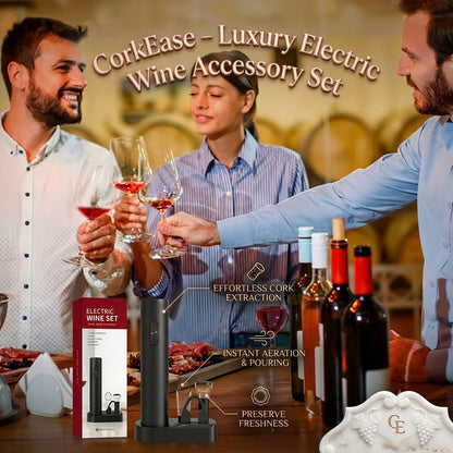 CorkEase – Set de Accesorios Eléctricos de Lujo para Vino
