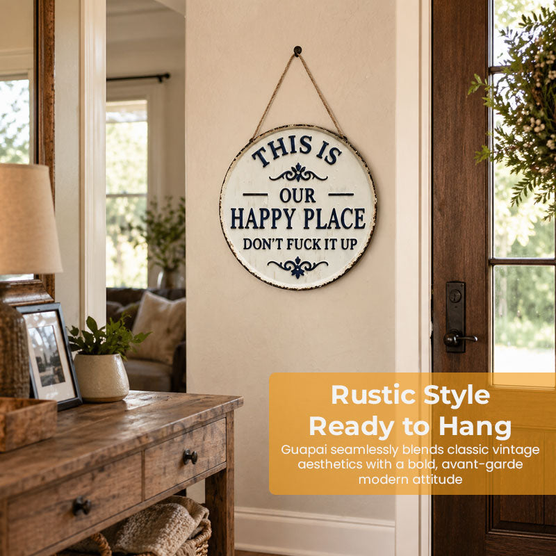 HomeBliss – Cartel Colgante "Este es Nuestro Lugar Feliz"