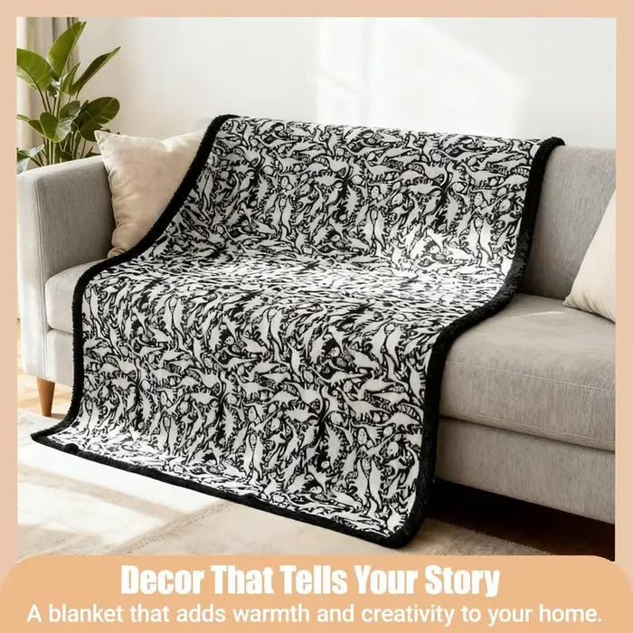 DoodleBlanket – Manta Polar para Colorear DIY de 127x152 cm con 24 Marcadores