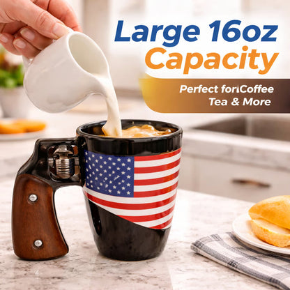SharpSip – Taza inspirada en una pistola tipo revólver