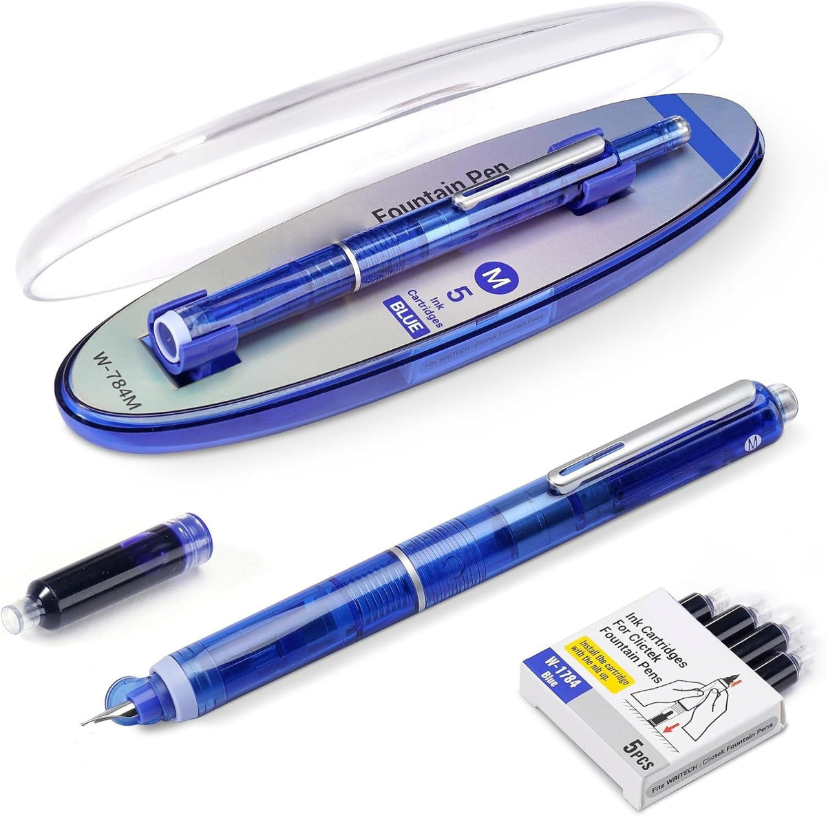 InkGlide – Einziehbares Füllhalter-Set mit feiner Feder