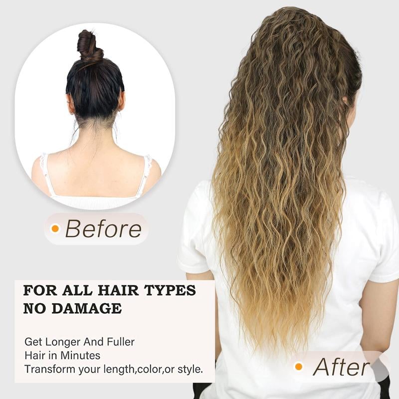 SilkiPony – Extensión de Cola de Caballo de Cabello Natural