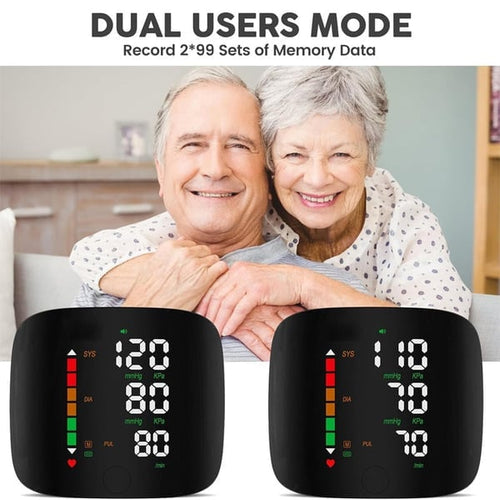 Handgelenk-Blutdruckmessgerät – LED-Display, verstellbar, Gesundheits-Tracking