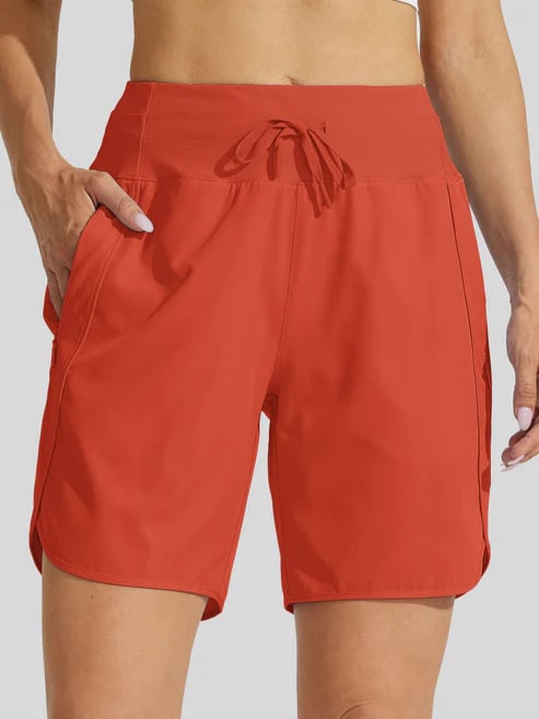 AthletiQ – Pantalones cortos de running de tiro alto para mujer
