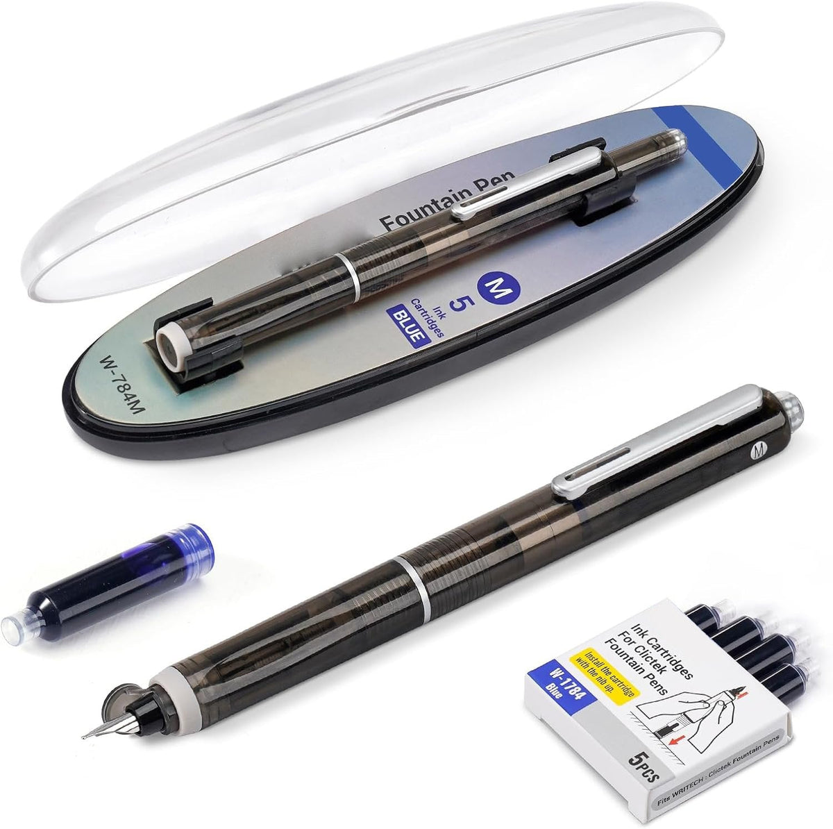 InkGlide – Einziehbares Füllhalter-Set mit feiner Feder