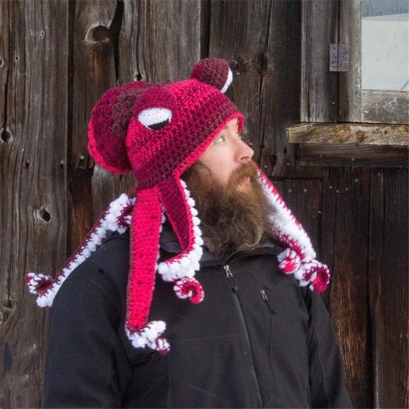 TentacleHue – Gorro de punto de pulpo con bloques de color