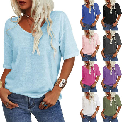 VivaVee – Camiseta de cuello en V para mujer, para un estilo sin esfuerzo