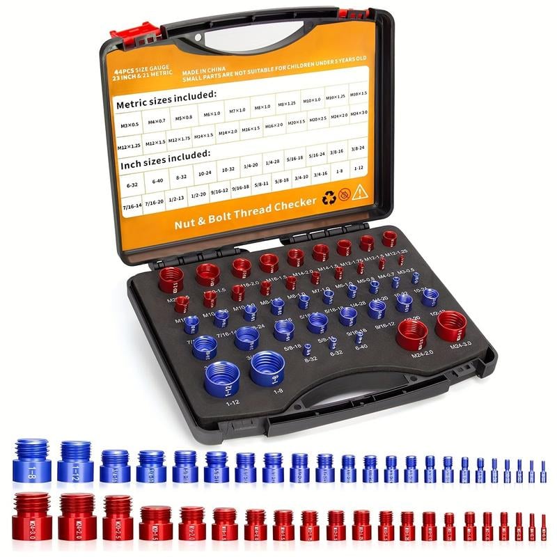 ScrewSense – Juego de inspección de roscas de aleación de 44 piezas