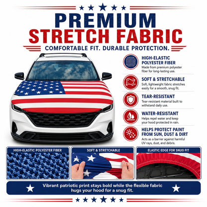 LibertyShield – Cubierta de capó para coche con bandera americana