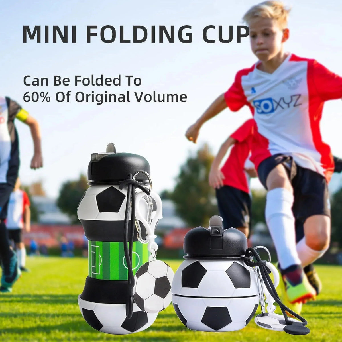 SportSip – Vaso de silicona plegable con forma de pelota deportiva
