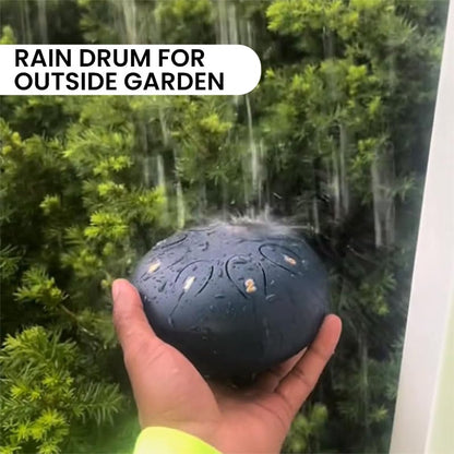 NatureBeat – Tambor de lluvia de acero para exteriores con púas para dedos