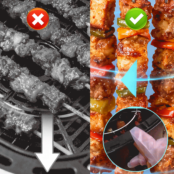 BBQStack Elite – Heißluftfritteusen-Spießständer
