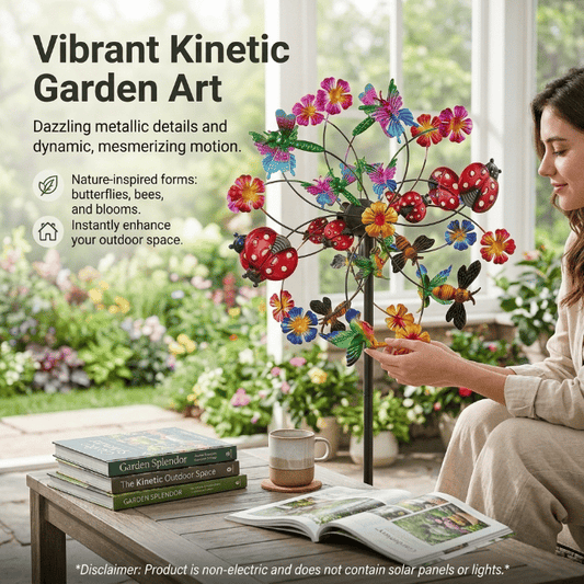 ☀️🌀Dekorative Windspiele für den Außenbereich mit Blumen🌸(inklusive Halterung)
