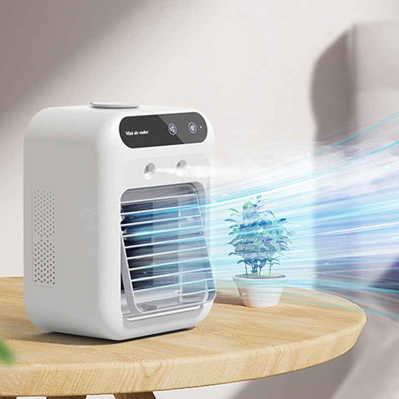 BreezeMist – Mini Ventilador Rociador Refrigerante