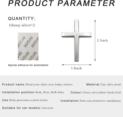 FaithRide – 3D-Metall-Kreuz-Autoaufkleber
