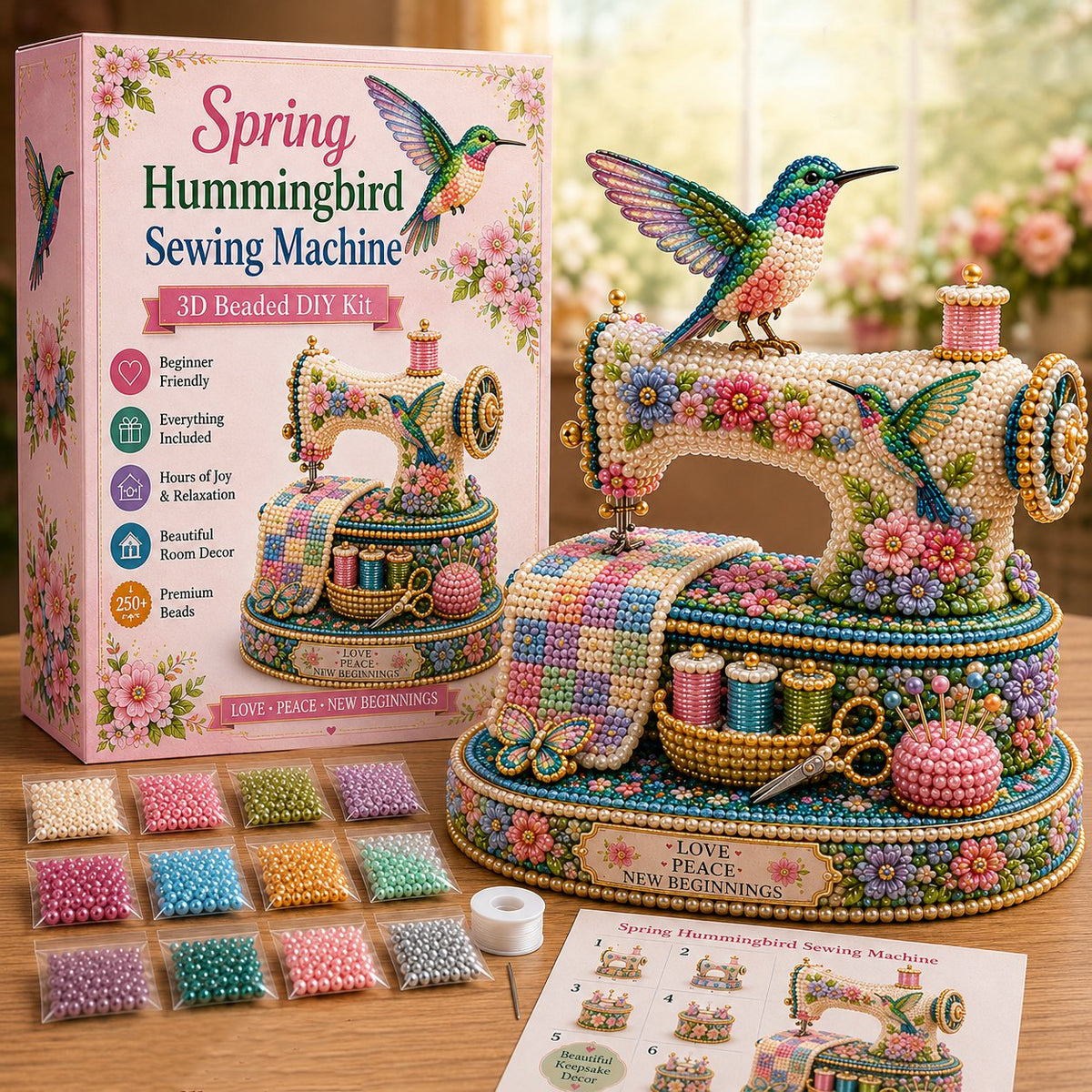 SpringBloom – Máquina de coser colibrí 3D DIY