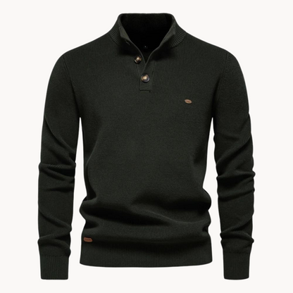 Ashton Button Mockneck Sweater | ALEVITA