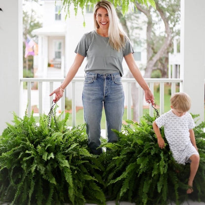 LeafLuxe – Helecho de Boston Artificial Realista con Protección UV