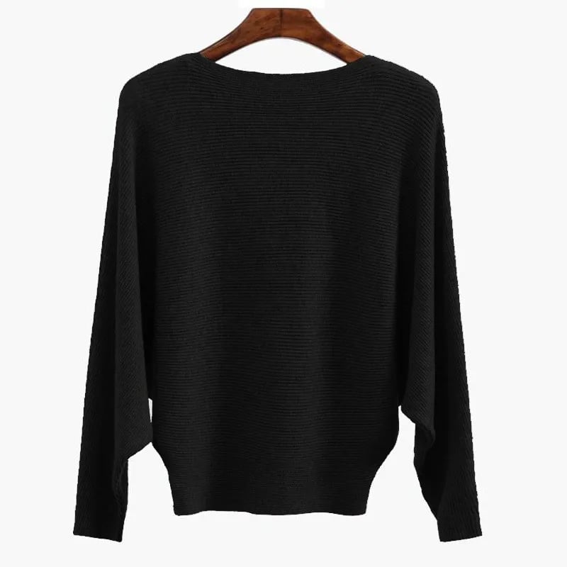 CozyWave – Damen-Strickpullover mit U-Boot-Ausschnitt und Fledermausärmeln