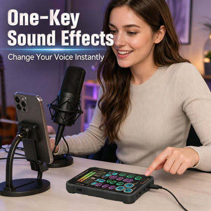 SoundMorph – Tarjeta Cambiador de Voz Portátil en Vivo