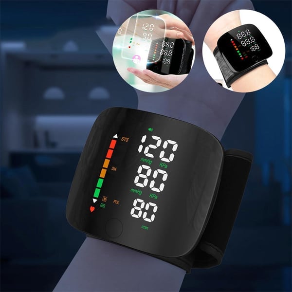 Handgelenk-Blutdruckmessgerät – LED-Display, verstellbar, Gesundheits-Tracking