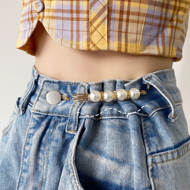 GleamPin - Fancy Rhinestones And Pearls Safety Brooch