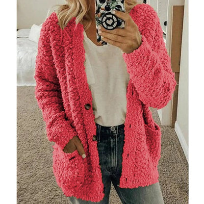 VeloraCozy – Chaqueta tipo cárdigan corta de terciopelo en tallas grandes