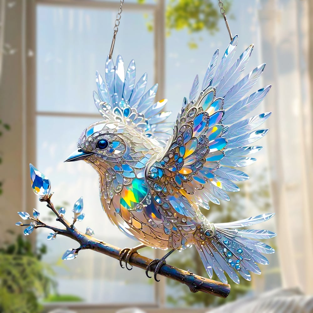 BlueWing Harmony – Doppelseitiger Acryl-Vogel