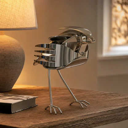 RobinForge – Escultura de petirrojo de metal reciclado hecha a mano