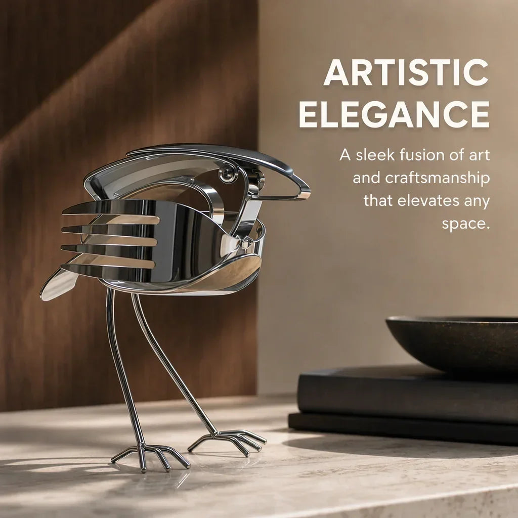 RobinForge – Escultura de petirrojo de metal reciclado hecha a mano