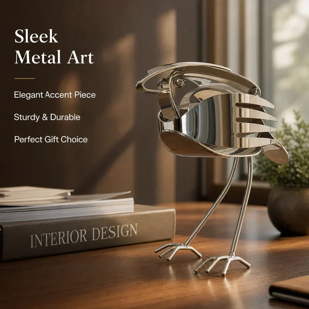 RobinForge – Escultura de petirrojo de metal reciclado hecha a mano