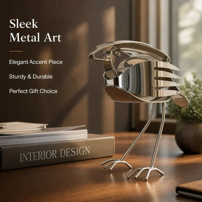 RobinForge – Escultura de petirrojo de metal reciclado hecha a mano