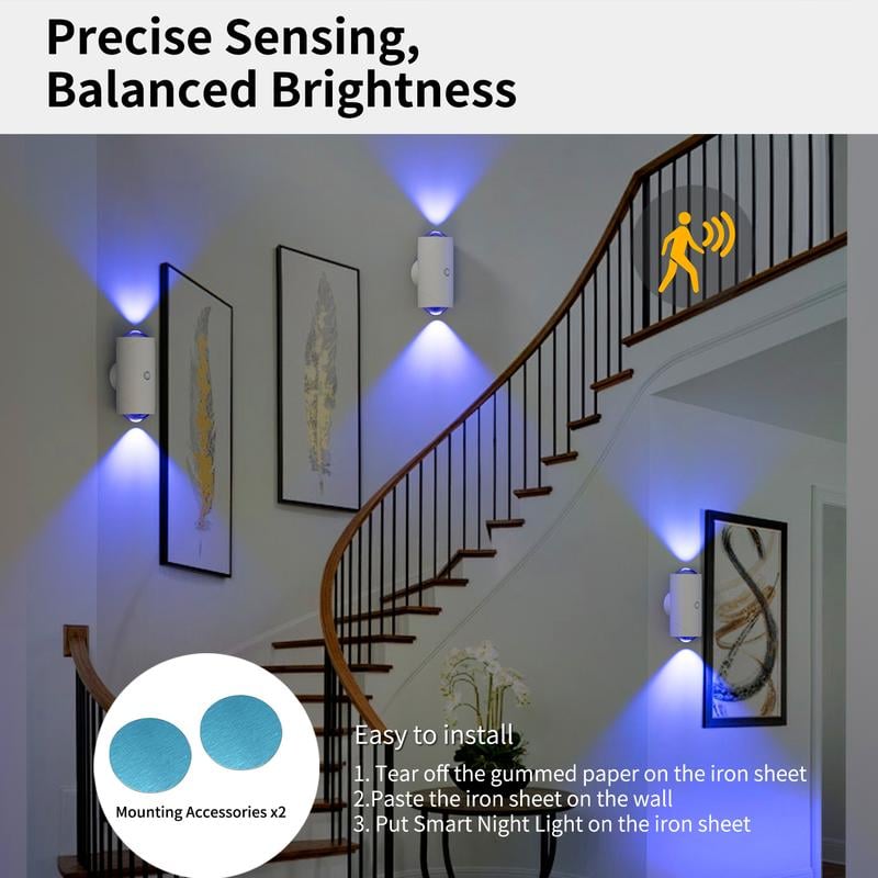 AquaGlow – Luz ambiental LED inteligente recargable con sensor de movimiento