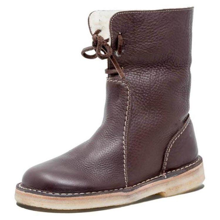 WATERPROOF LEATHER POLAR BOOTS WITH WOOL LINING | ALEVITA
