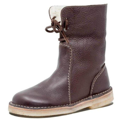 WATERPROOF LEATHER POLAR BOOTS WITH WOOL LINING | ALEVITA
