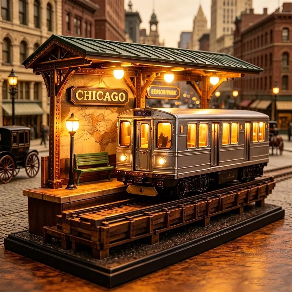 UrbanTrack Glow – Lámpara nocturna de Chicago