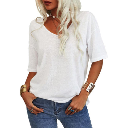 VivaVee – Camiseta de cuello en V para mujer, para un estilo sin esfuerzo