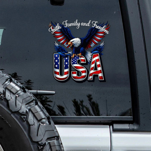 LibertyMark – 250 Años de Fe, Familia y Libertad de América Calcomanía para Automóvil