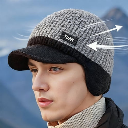 FrostFlex - Gorro de Invierno Cortavientos con Visera de Ajuste Elástico