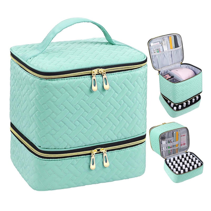 PolishPro – Estuche organizador de esmalte de uñas de doble capa de lujo