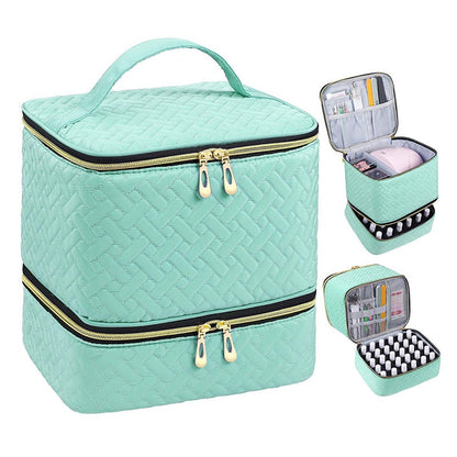 PolishPro – Estuche organizador de esmalte de uñas de doble capa de lujo