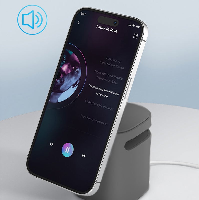 PowerBeat Dock – cargador inalámbrico y altavoz magnético