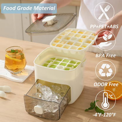 🥳TOP-ANGEBOT 2026🥳💞Über 50.000 verkauft!🧊Tragbarer Eiswürfelbereiter mit Deckel und Aufbewahrungsbox (48 Würfel)