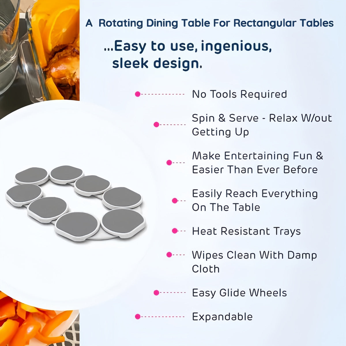 SpinServe – Estante giratorio para mesa de comedor